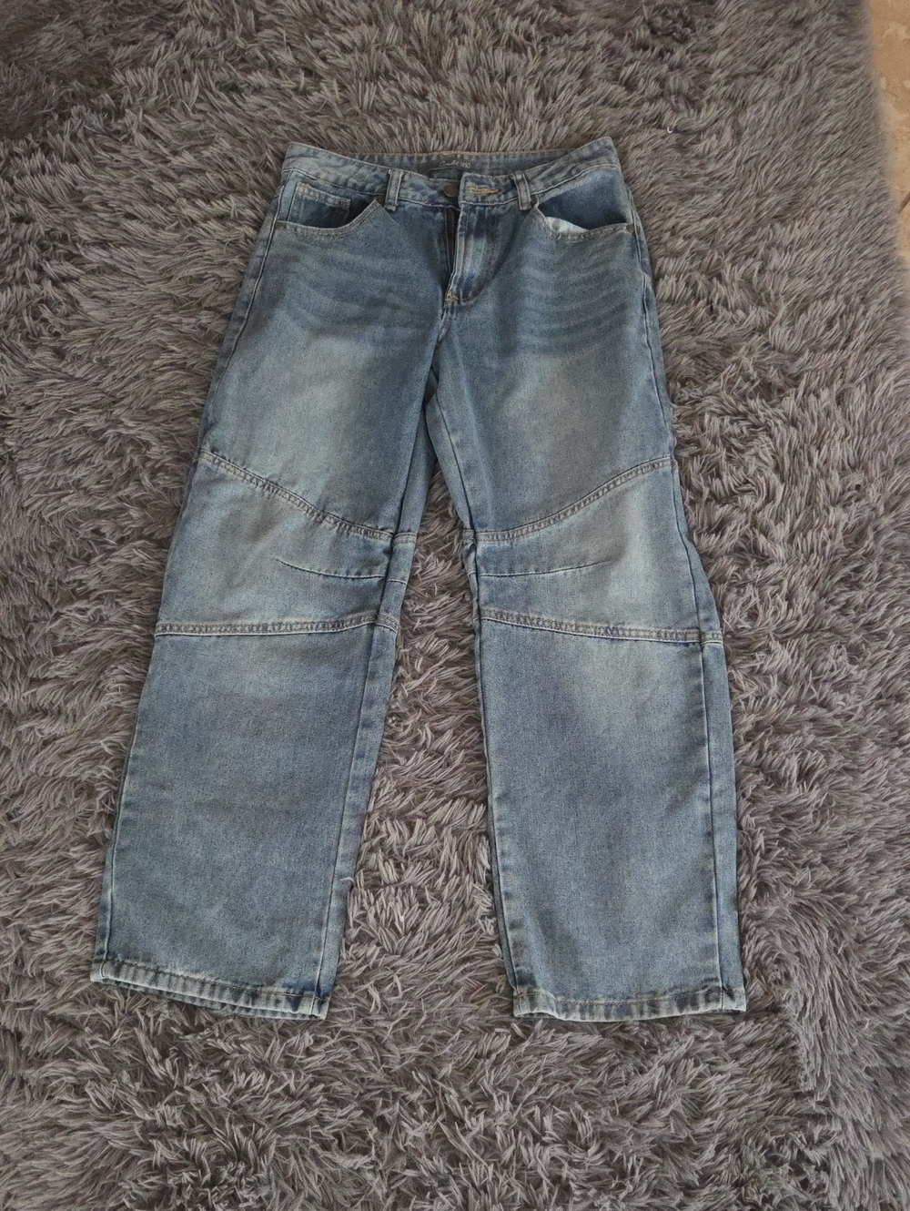 High-Rise barrel/baggy Jeans in Washed Blue - Picture 3 of 4
